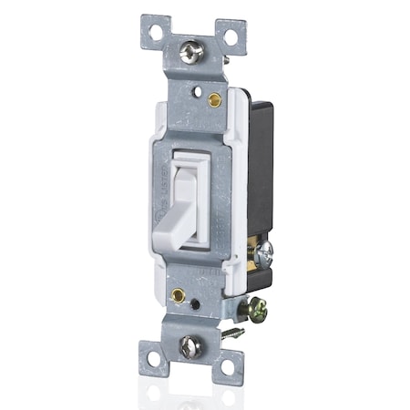 Faith 3-Way 15A Standard Toggle Light Switch, White, 10PK SSK3B-WH-10